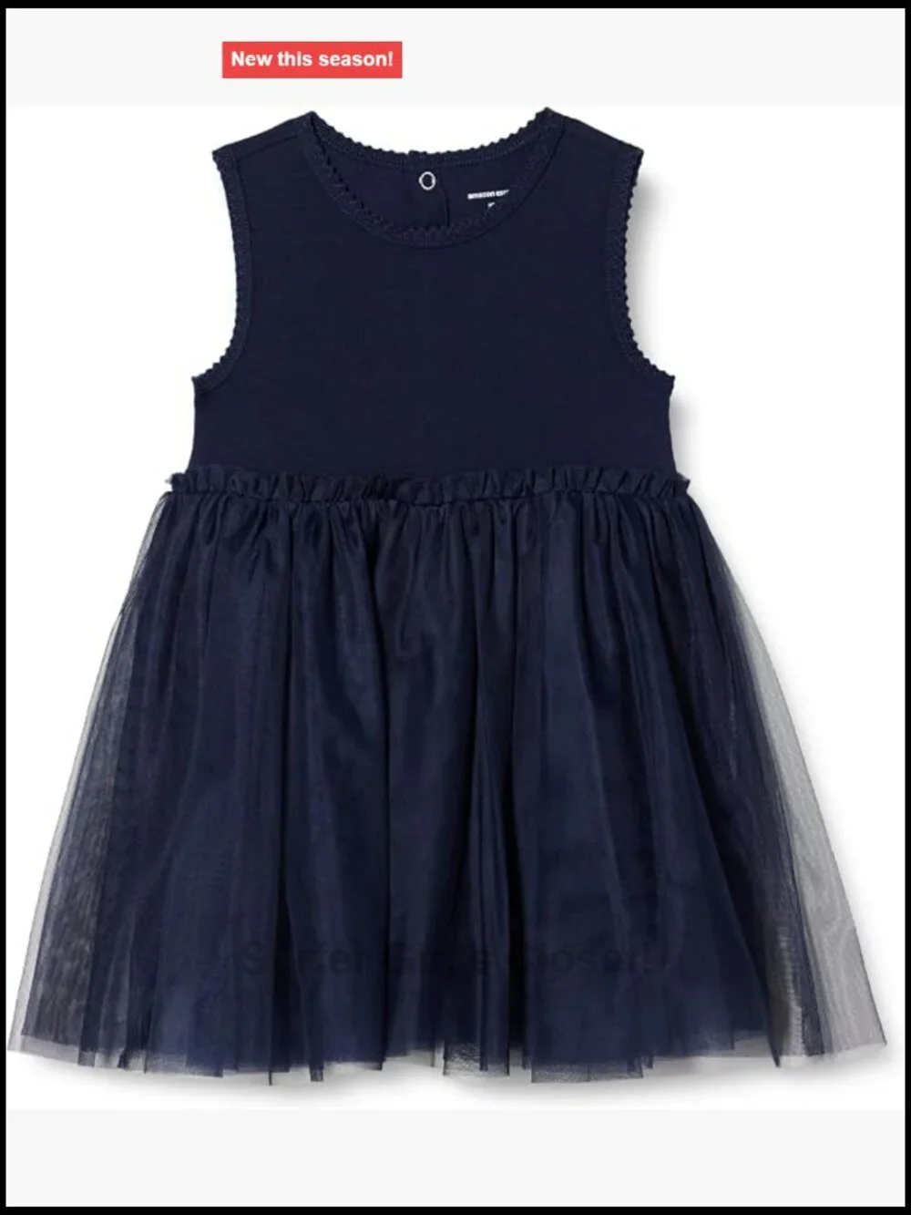 Girls Sleeveless Tutu Dress with Tulle Overlay Cotton Knit